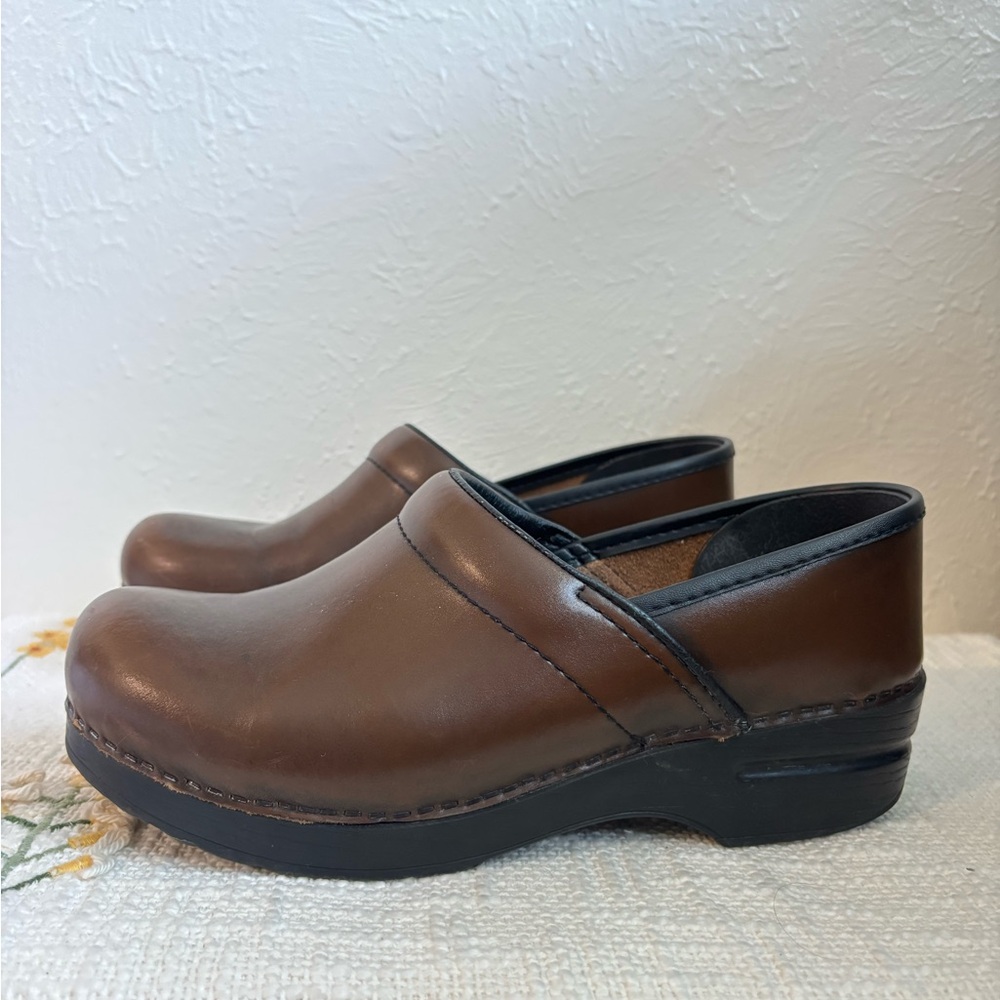 Brown Leather Clogs